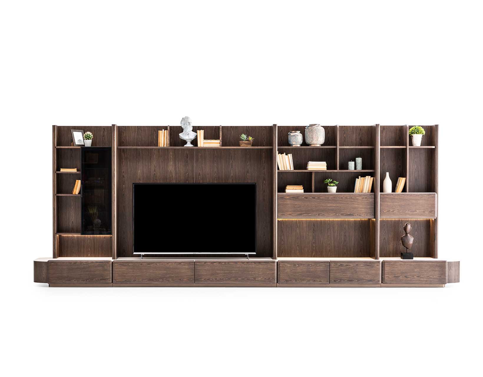 Helios Kitaplıklı TV Ünitesi Geniş