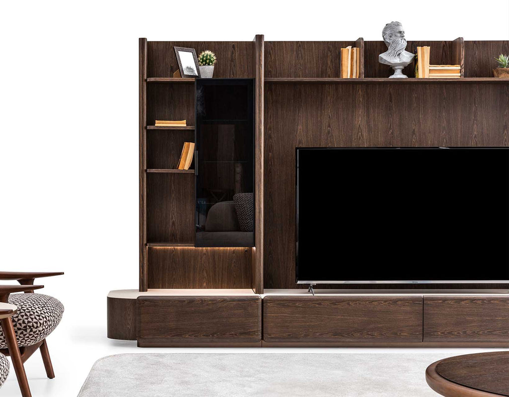 Helios Kitaplıklı TV Ünitesi Geniş