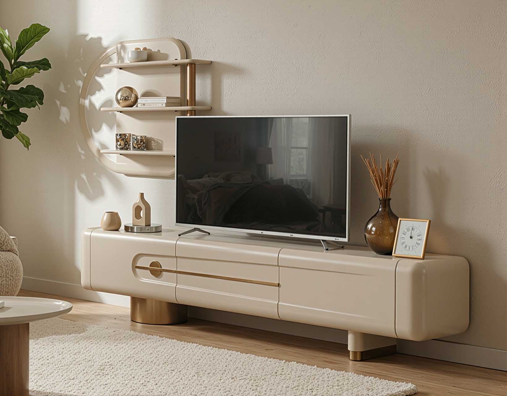 Marble Kitaplık Raf Duvar Ünitesi