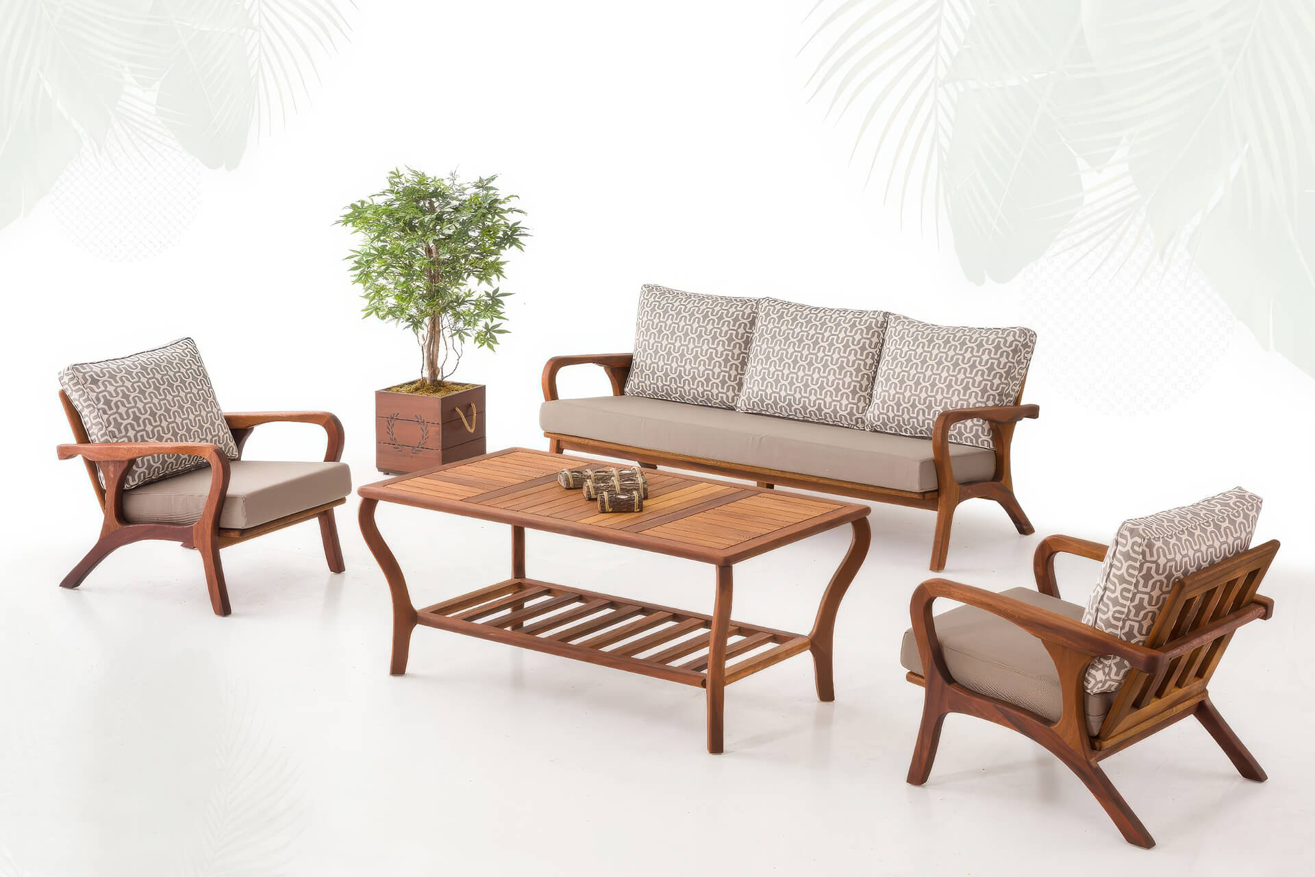 Loca Walnut Bahçe Koltuk Takımı