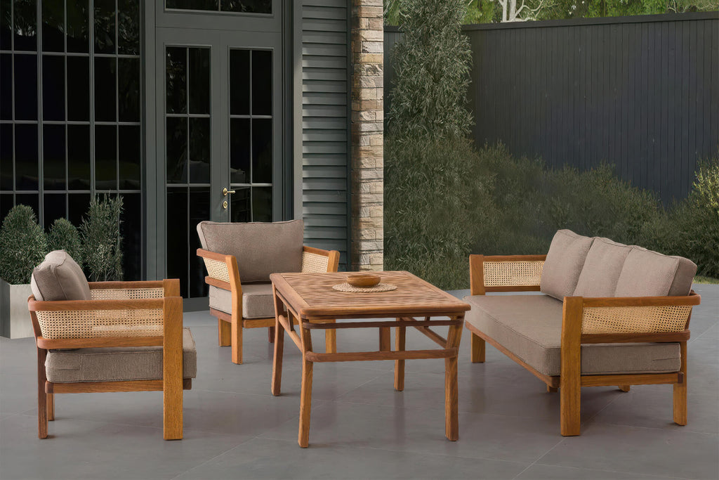 Trio Walnut Bahçe Koltuk Takımı