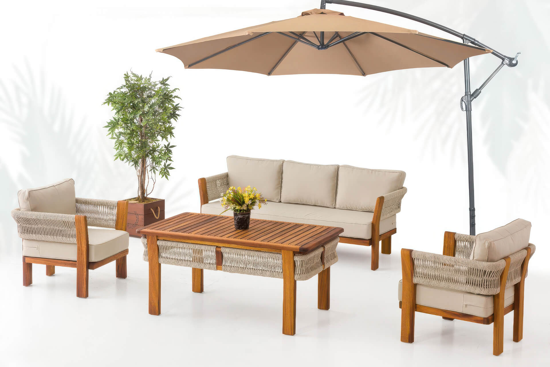 Vagon Walnut Bahçe Koltuk Takımı